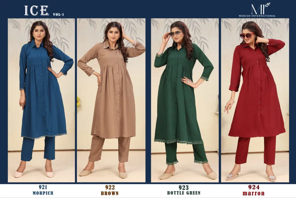Ice Vol 1 By Moksh Rinkal Cotton Kurti With Bottom Wholesale Shop In Surat
